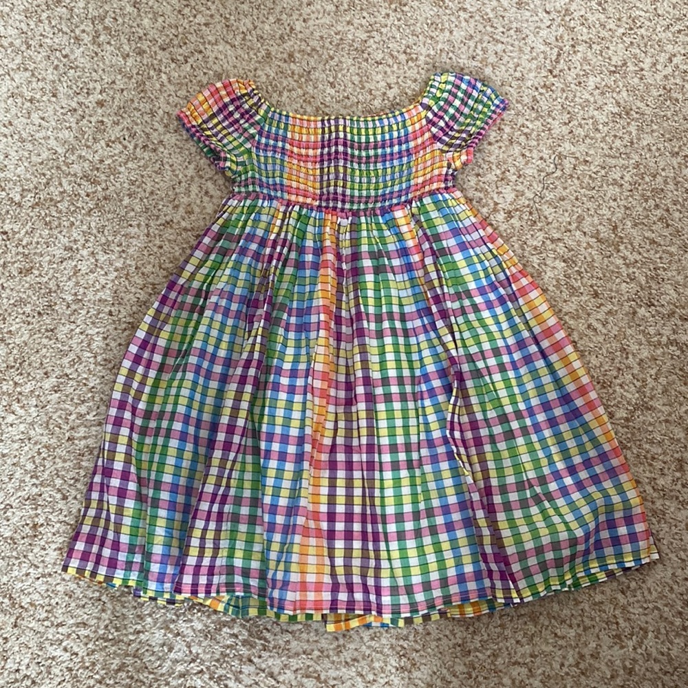 J.Crew Crewcuts girls gingham rainbow summer dress (NWOT)